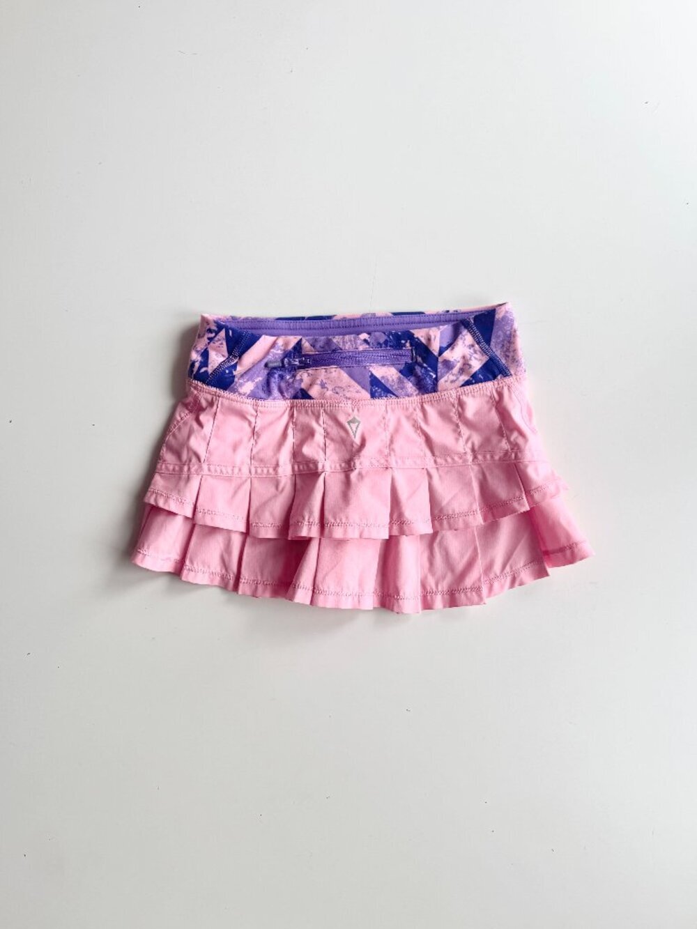 IVIVVA Pace Setter Pink Purple Pleated Mini Skirt Skort, Size 6